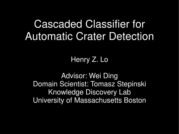 cascaded classifier for automatic crater detection