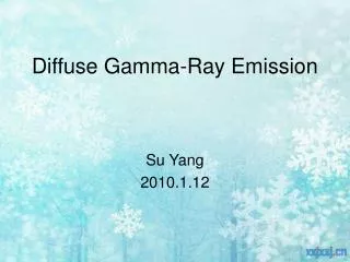 Diffuse Gamma-Ray Emission