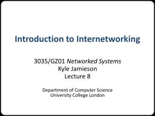 Introduction to Internetworking