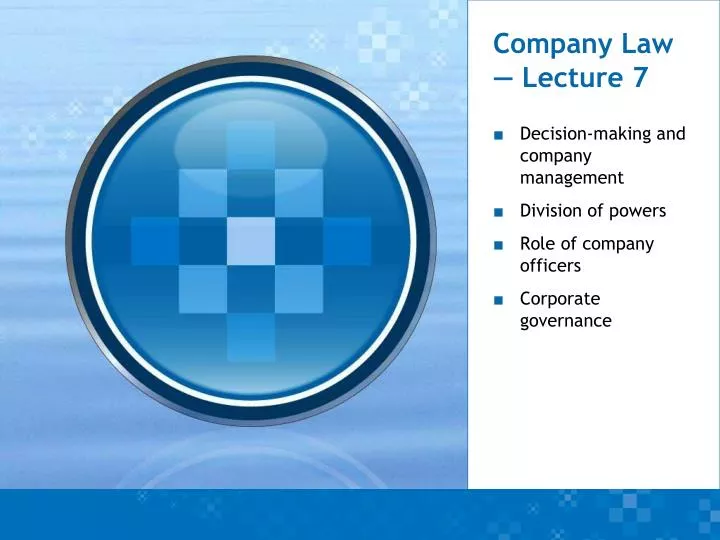 company law lecture 7