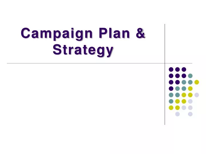 campaign plan strategy