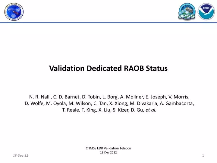validation dedicated raob status