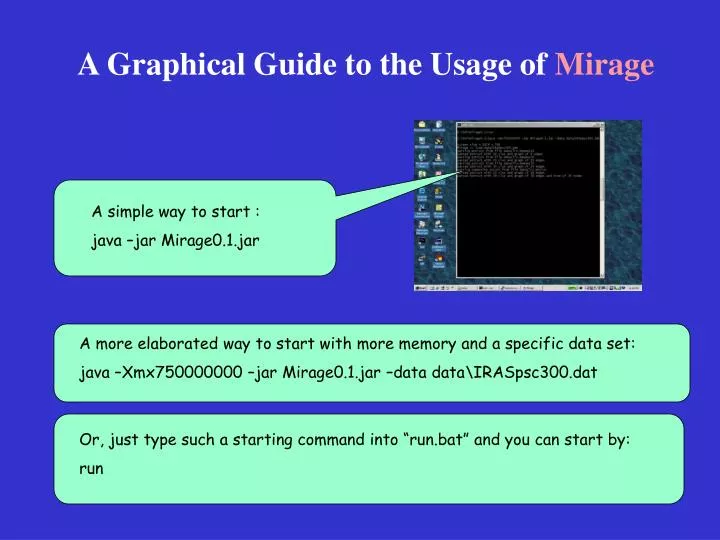 a graphical guide to the usage of mirage