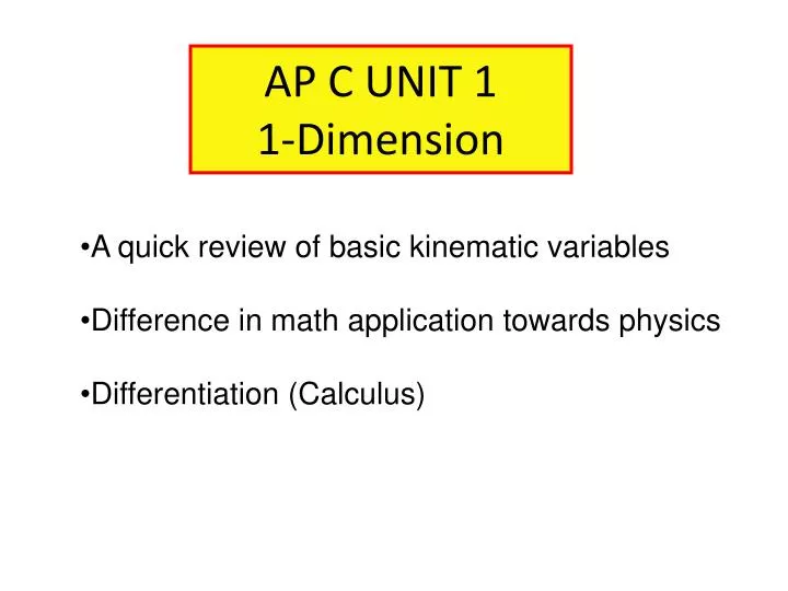 ap c unit 1 1 dimension