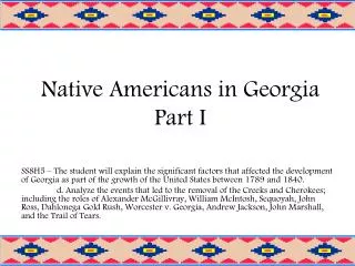 Native Americans in Georgia Part I