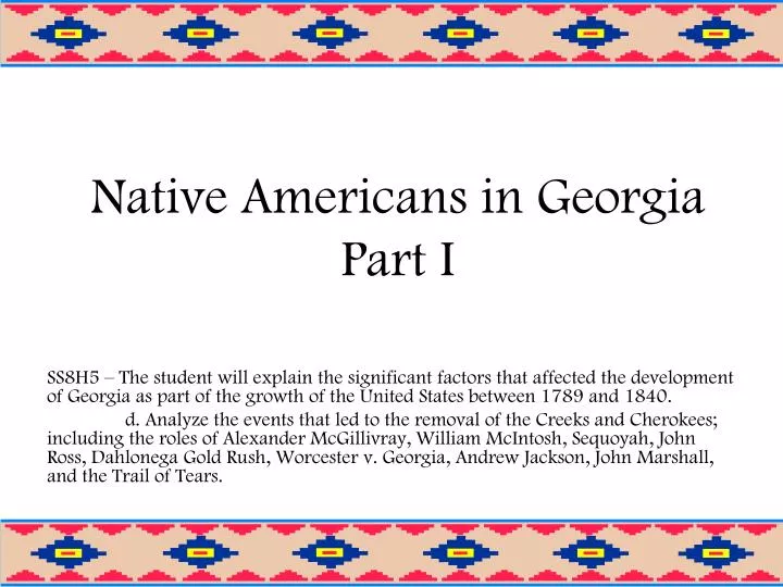 native americans in georgia part i