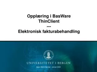 oppl ring i basware thinclient elektronisk fakturabehandling