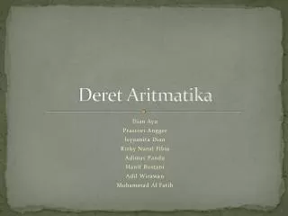 deret aritmatika