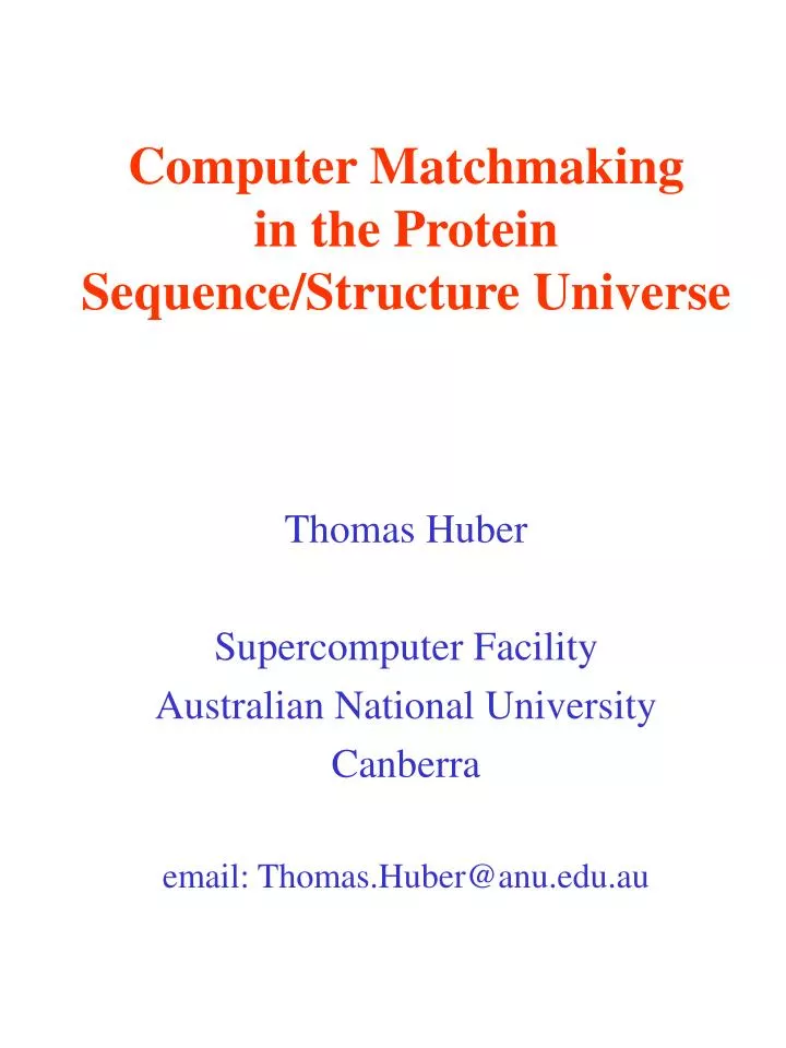 computer matchmaking in the protein sequence structure universe