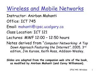 wireless and mobile networks