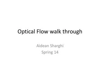 Optical Flow walk through