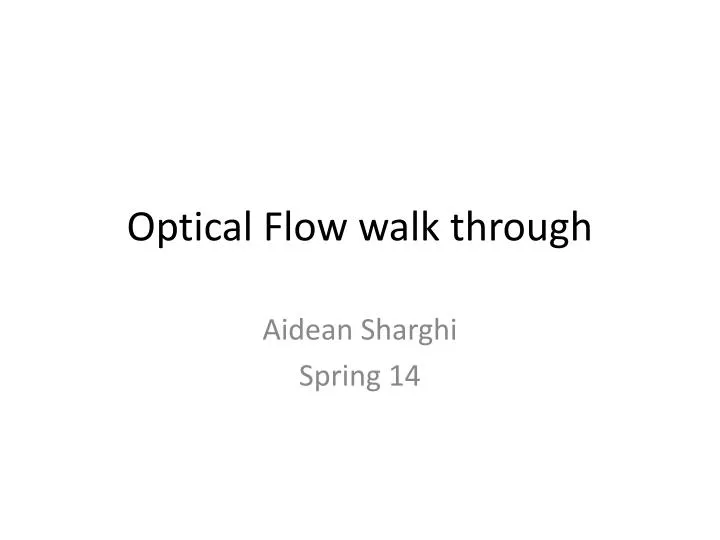 optical flow walk through