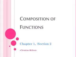 Composition of Functions