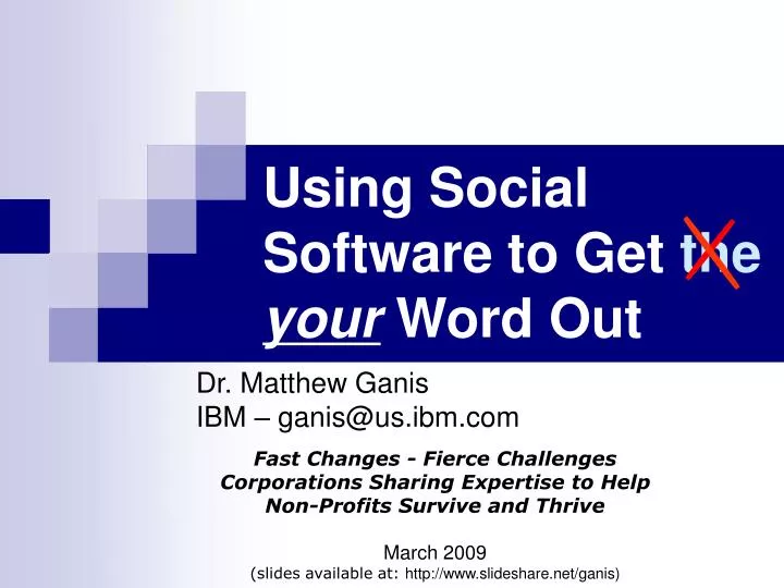 using social software to get the your word out