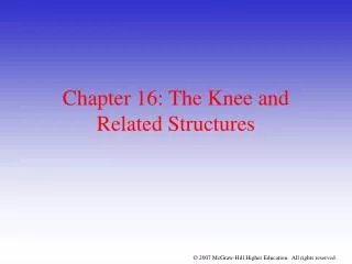 Chapter 16: The Knee and Related Structures