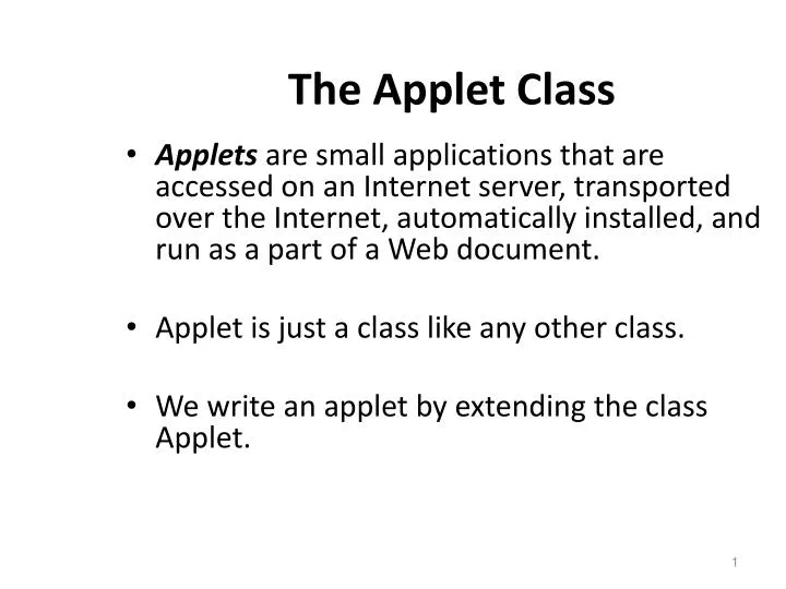 the applet class