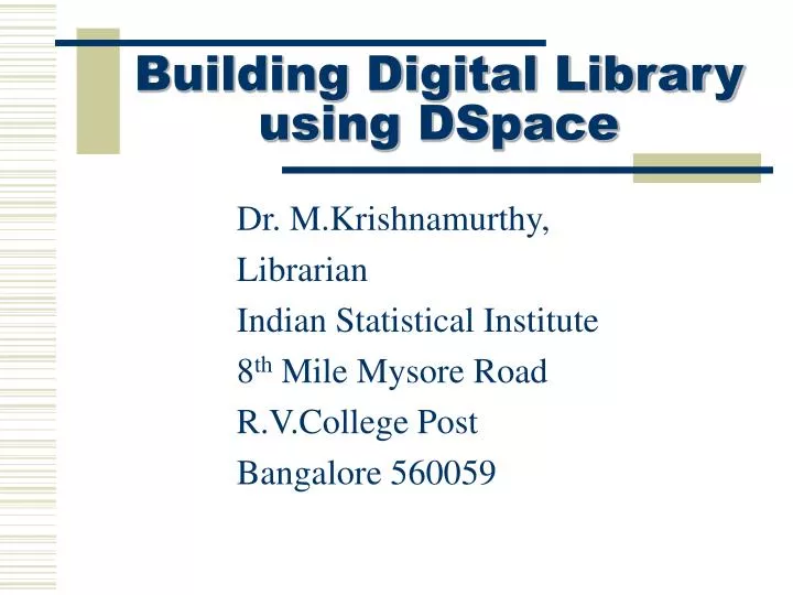 building digital library using dspace