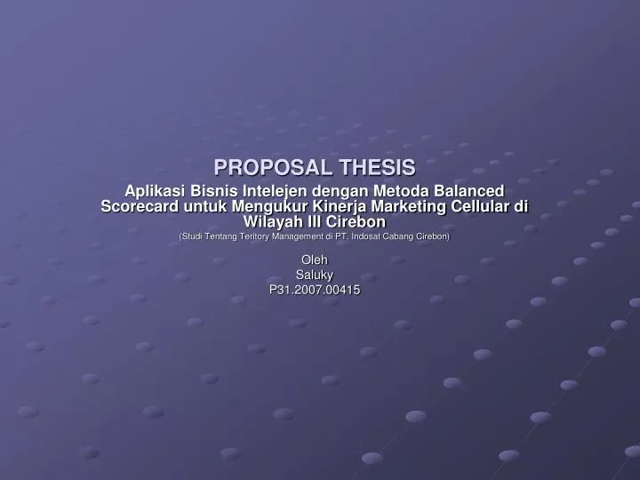 proposal thesis