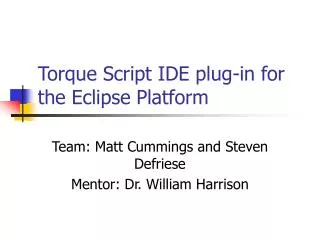 Torque Script IDE plug-in for the Eclipse Platform