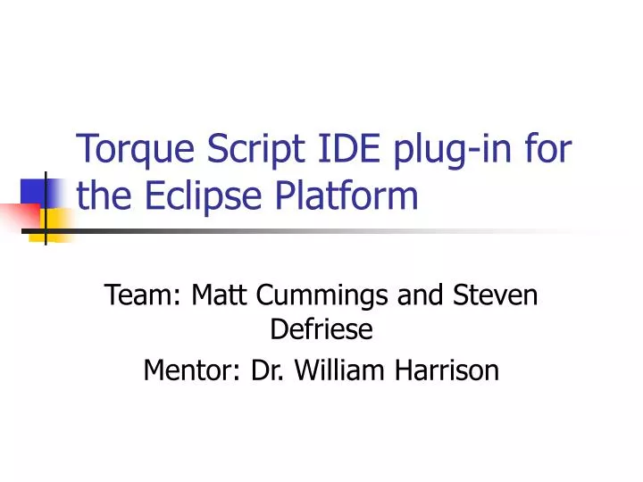 torque script ide plug in for the eclipse platform