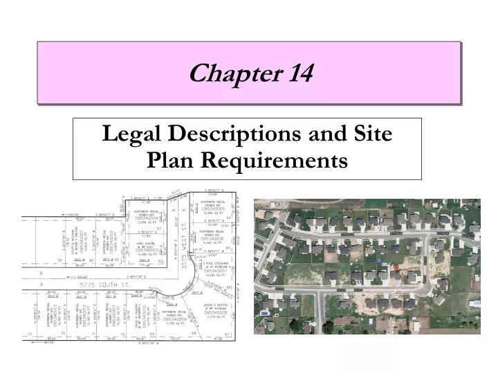 legal descriptions and site plan requirements