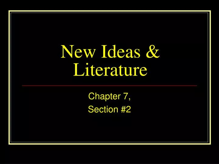 new ideas literature