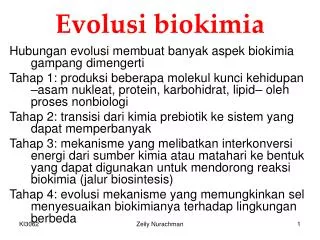 evolusi biokimia