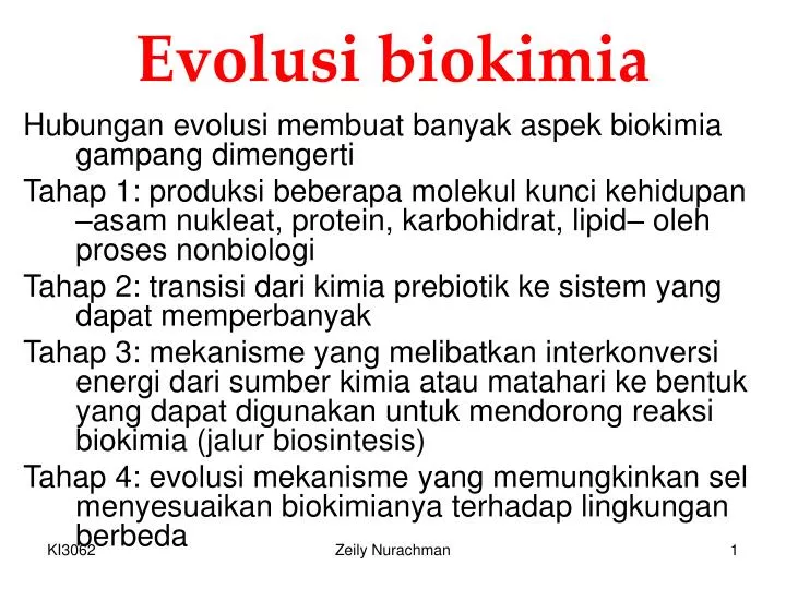 evolusi biokimia