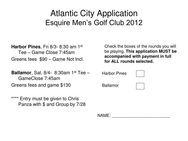 atlantic city application esquire men s golf club 2012