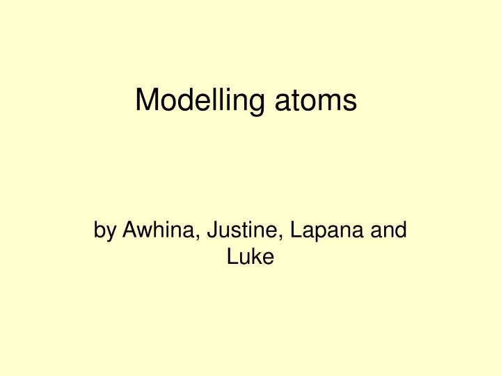 modelling atoms