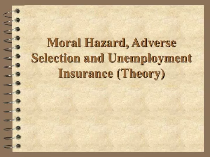 moral hazard adverse selection and unemployment insurance theory