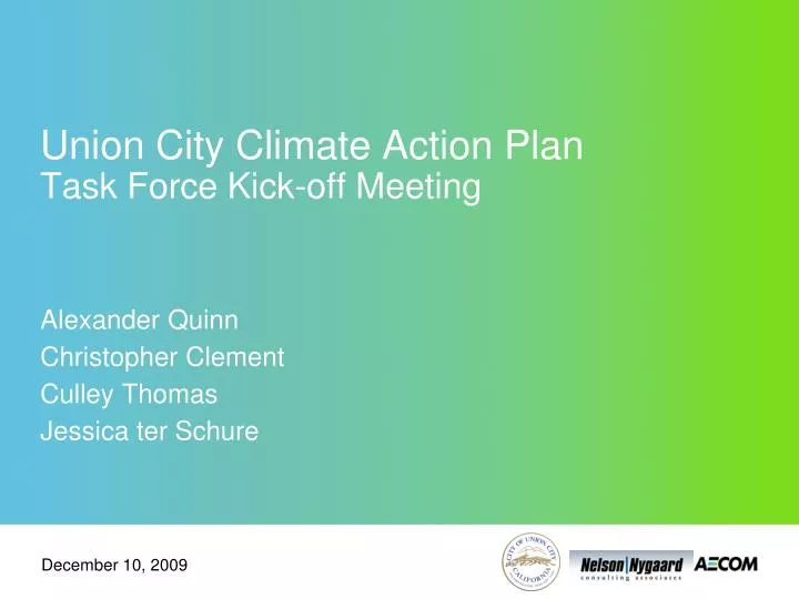 union city climate action plan task force kick off meeting