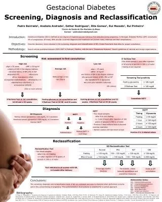 Gestacional Diabetes Screening, Diagnosis and Reclassification