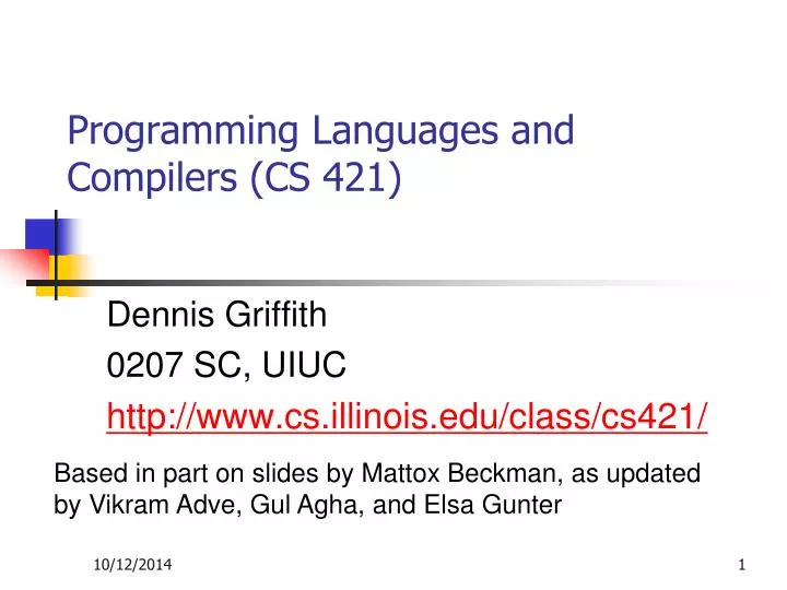 programming languages and compilers cs 421