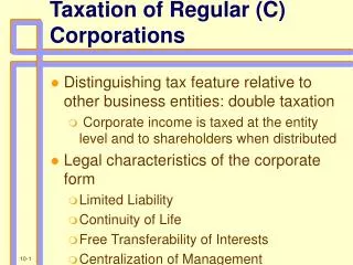 Taxation of Regular (C) Corporations