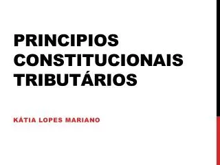 principios constitucionais tribut rios