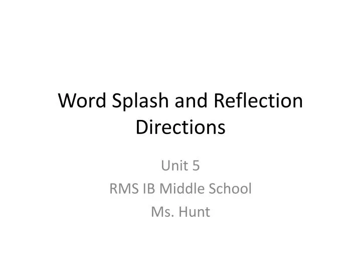 word splash and reflection directions