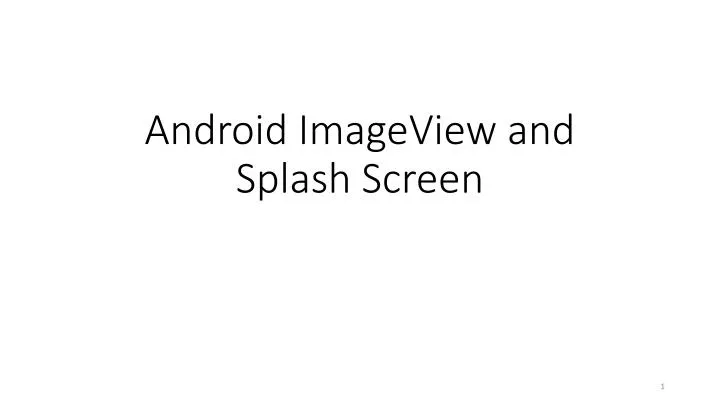 android imageview and splash screen