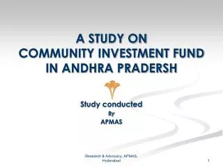 A STUDY ON COMMUNITY INVESTMENT FUND IN ANDHRA PRADERSH