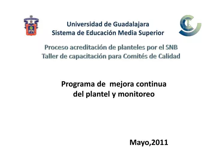 programa de mejora continua del plantel y monitoreo mayo 2011