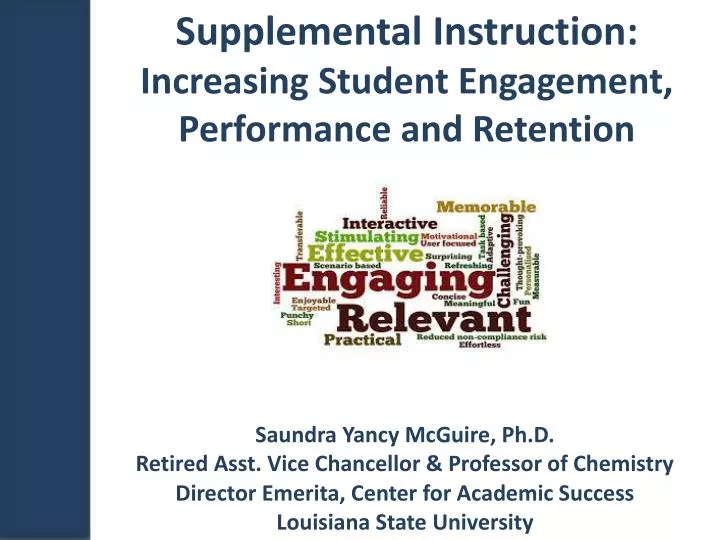 supplemental instruction increasing student engagement performance and retention