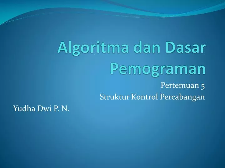 algoritma dan dasar pemograman