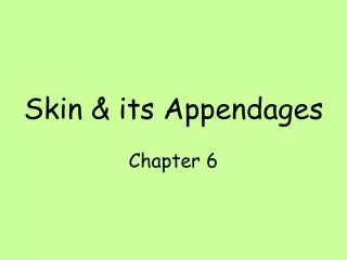 Skin &amp; its Appendages