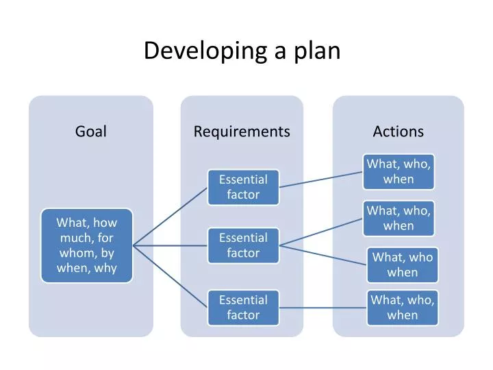 developing a plan