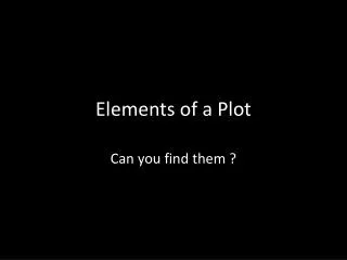 Elements of a Plot