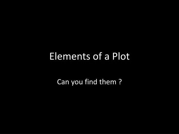 elements of a plot
