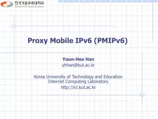 Proxy Mobile IPv6 (PMIPv6)