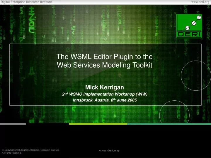 the wsml editor plugin to the web services modeling toolkit