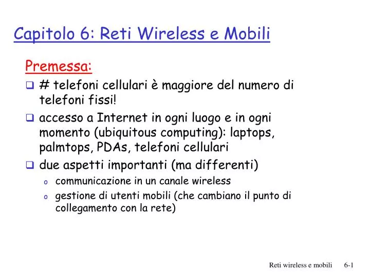 capitolo 6 reti wireless e mobili