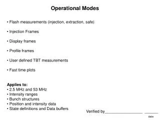Operational Modes